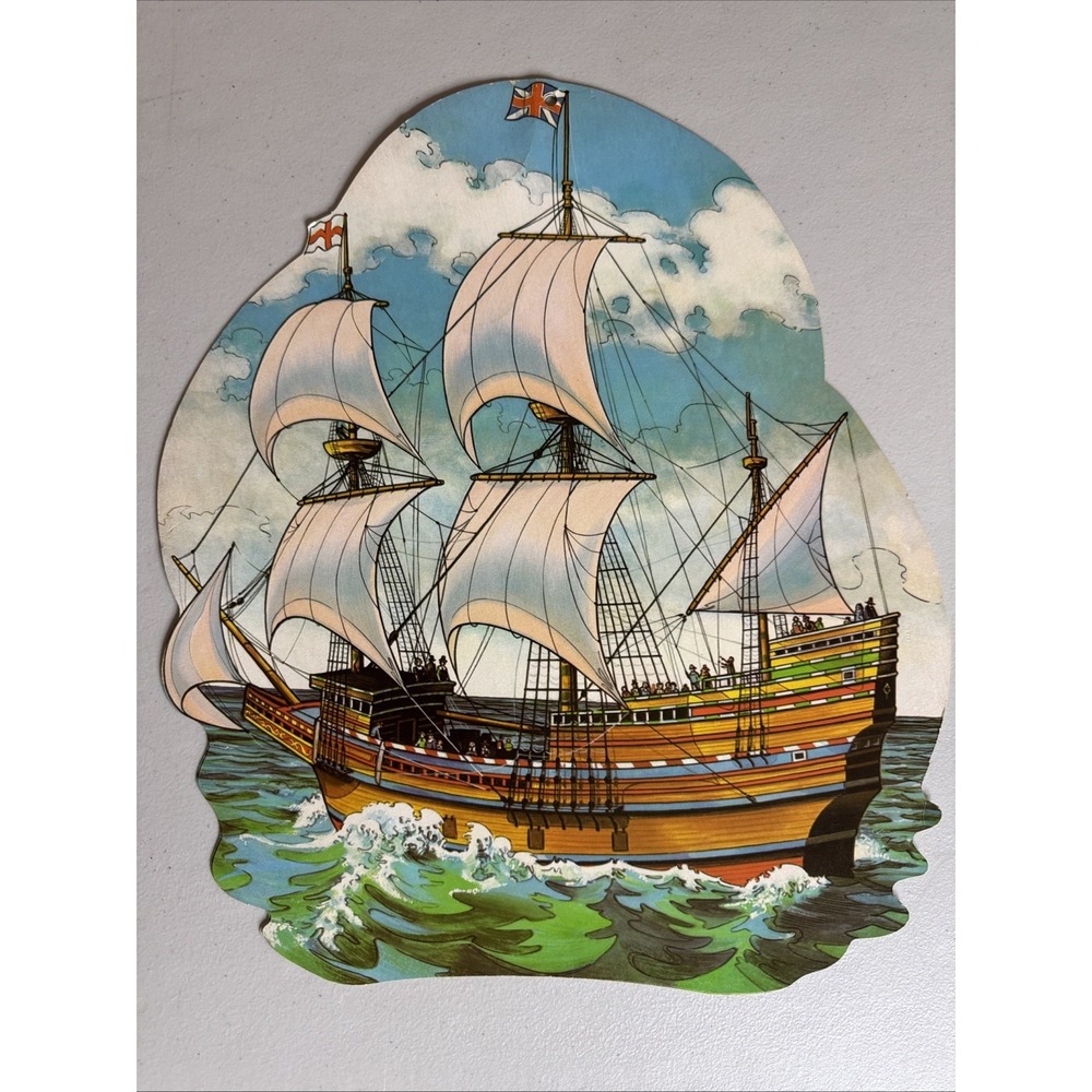 Thanksgiving Holiday The Mayflower English Merchant Ship Die Cut Wall Decoration